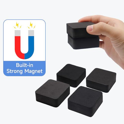 Dry Erase Erasers, 24 Pack Magnetic Whiteboard Erasers for Kids and Students, Mini Dry Erase Board Erasers for Classroom Home, and Office, Black - color: Square- Black