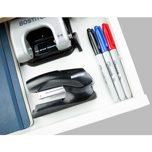 Bostitch Office Heavy Duty Stapler, 40 Sheet Capacity, No Jam, Half Strip, Fits into the Palm of Your Hand, For Classroom, Office or Desk, Black - color: Black, style: Compact