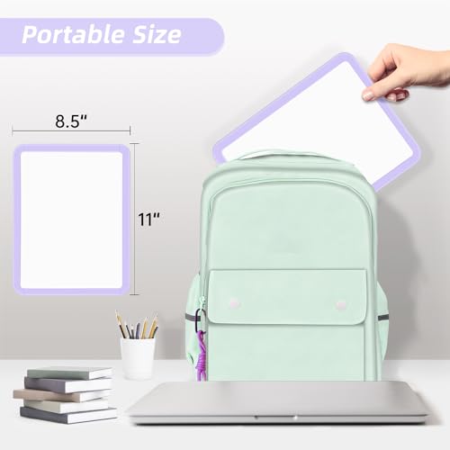 VUSIGN Small White Board Dry Erase, 8.5'' x 11'' Magnetic Dry Erase Board, Mini Whiteboard with Markers for Fridge, Wall, Locker, Purple - color: G-purple