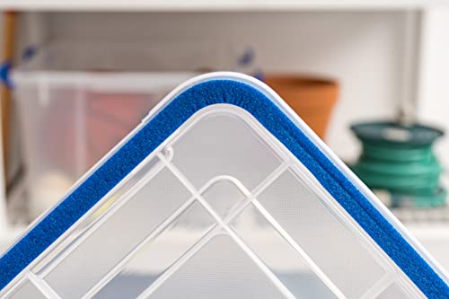 IRIS USA WeatherPro 44 Qt Storage Bins with Lids, 2 Pack, BPA-Free Plastic Gasket Box with Tight Latch and Seal, Stackable Nestable Tote Tub - Clear/Blue - size: 44 Qt. - 2 Pack
