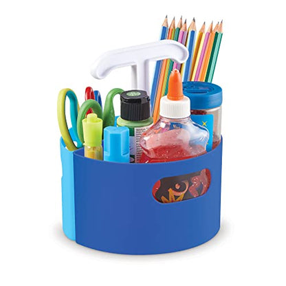 Learning Resources Create-a-Space Storage Mini Center Blue - Desk Caddy Organizer for Kids, Art Supplies Classroom Organizer, Homeschool Supply Organizers and Classroom Storage, Marker Holder - style: Blue