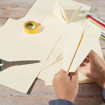 30 Sheets Cardstock Paper 8 1/2 x 11 Inches, Cream Color | For Crafts and Invitations - color: cream