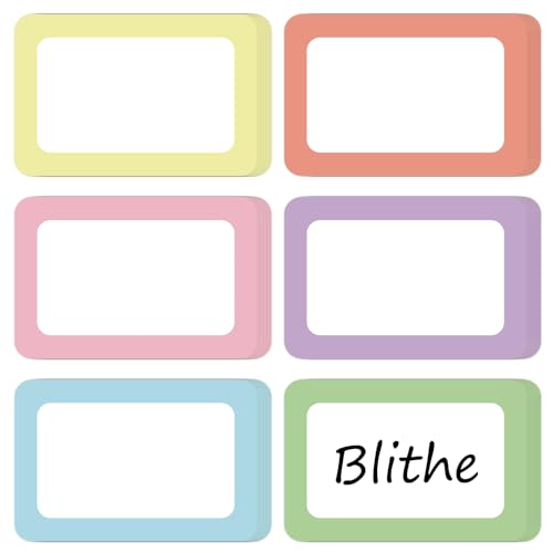 Whaline 420Pcs Pastel Name Tag Stickers Back to School Blank Decals 6 Colors Rectangle Self-Adhesive Labels for Spring Classroom Office Labeling Making, 3 x 2 Inch - color: Pastel