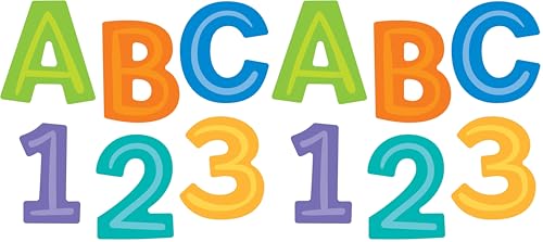 Carson Dellosa 76 Piece 4 Inch Modern Colorful Bulletin Board Letters for Classroom, Uppercase Alphabet Letters, Numbers, Punctuation & Symbols, Cut Out Letters for Bulletin Boards (Pack of 2) - size: 76 Count (Pack of 2)