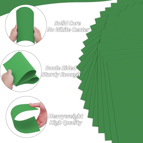 100 Sheets Green Card Stock 8.5 x 11in,250GSM 92lb Green Cardstock Card Stock Construction Paper,Heavy Weight Printer Paper for Invitations, Stationery Printing, Scrapbooking,Crafts, DIY Cards - color: Green, size: 8.5 x 11"-100 PCS