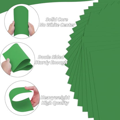 100 Sheets Green Card Stock 8.5 x 11in,250GSM 92lb Green Cardstock Card Stock Construction Paper,Heavy Weight Printer Paper for Invitations, Stationery Printing, Scrapbooking,Crafts, DIY Cards - color: Green, size: 8.5 x 11"-100 PCS