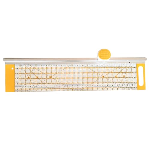 24"L x 6"W Rotary Cutter and Ruler Combo with 2Pcs Extra Blades, Fabric Cutter with Ergonomic Handle for Easy Fabric Cutting