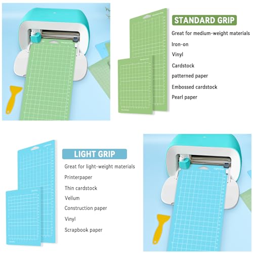 IModeur 8 Pack Cutting Mats - (4.5x6.5In, 4.5x12In) Green & Blue Cutting Mats for Cutting machine Accessories (4 Small & 4 Big Mats) - size: 8 Pack/4.5x6.5In,4.5x12In/Green Blue