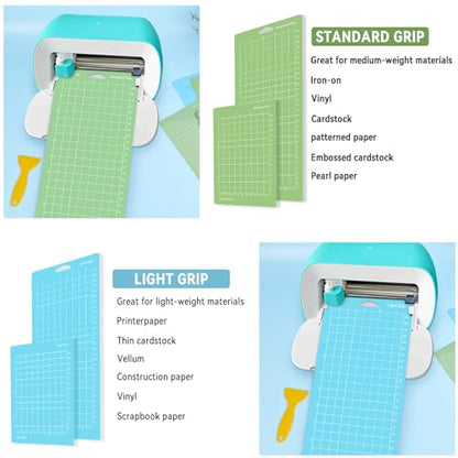 IModeur 8 Pack Cutting Mats - (4.5x6.5In, 4.5x12In) Green & Blue Cutting Mats for Cutting machine Accessories (4 Small & 4 Big Mats) - size: 8 Pack/4.5x6.5In,4.5x12In/Green Blue