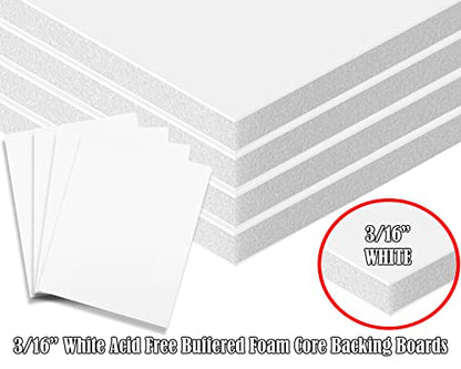 3/16" White Foam Core Boards 8.5x11-250 Pack. Many Sizes Available. Acid Free Craft Poster Board for Signs, Buffered Presentations, School, Office and Art Projects - size: 8.5x11 250 Pack