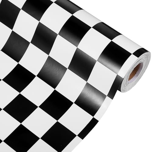 Tenceur Bulletin Board Paper 24 Inch x 100ft Fade Resistant Paper Roll for Classroom Decor (Checkerboard) - style: Checkerboard