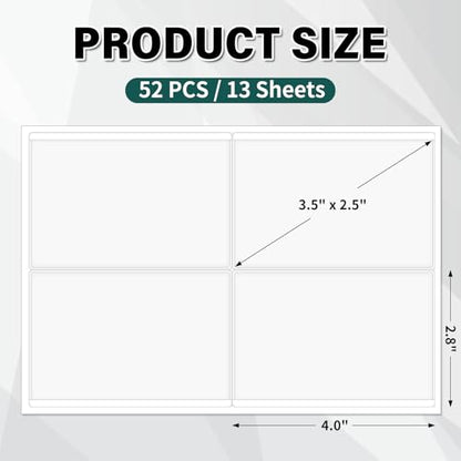 Ohuimrt Storage Bin Labels, 52 Pack, 3.5" x 2.5" Index Card Size | Clear Adhesive Pockets, Top Open, Tote Labels, Index Card Holder Organizer - size: 3.5" x 2.5"