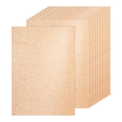 PATIKIL 20Sheets Champagne Glitter Cardstock, 8.3x11.7 in A4 Glitter Paper Card Stock Shiny Scrapbook 250gsm Sparkly Paper Large Shimmer for Crafts Scrapbook DIY Art Wedding Party - color: Champagne, size: 8.3x11.7 In