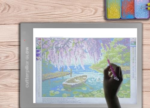 Cutterpillar Glow Premium II LED Light Board with Translucent Self-Healing Cutting Mat – 13" x 19" Light Box Tracing Pad with Non-Slip Mat and Built-In Rechargeable Battery - style: Glow Premium
