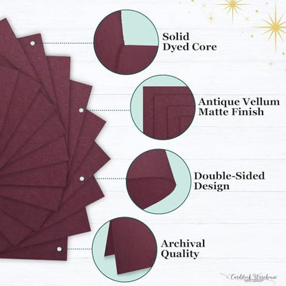 Cardstock Warehouse Colorplan Claret Burgundy Cardstock Paper – 25 Sheets, 8.5 x 11" – 100 lb. / 270 GSM Premium Matte Cover Cardstock for Invitations, Card Making, Scrapbooking & DIY Projects - color: Claret
