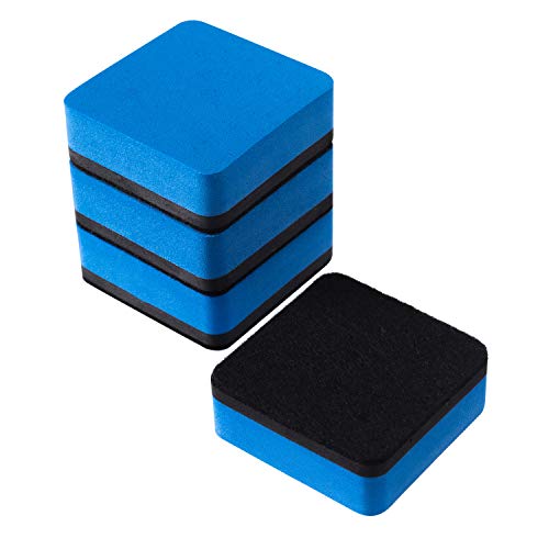 Favourde 48 Pack Magnetic Whiteboard Dry Erase Erasers Chalkboard Cleansers for Classroom, Home and Office (Blue) - color: Blue