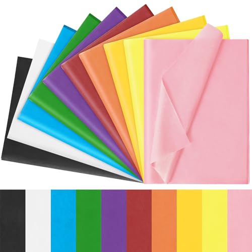 120 Sheets 20"X14" Colored Tissue Paper for Gift Bags Wrapping, Art Tissue Paper Bulk for Weddings Birthday Party Crafts Decoration, 10 Colors - color: Multicolor