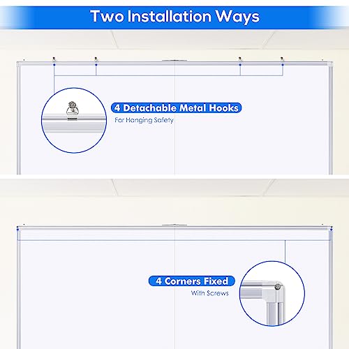 Magnetic White Board Dry Erase Board for Wall，72" x 48" (6ft x 4ft) Wall-Mounted Aluminum Frame Marker Board, Foldable Portable Whiteboard with a Long Pen Tray for School, Classroom, Office & Home - size: 48"W x 72"H, style: Style B