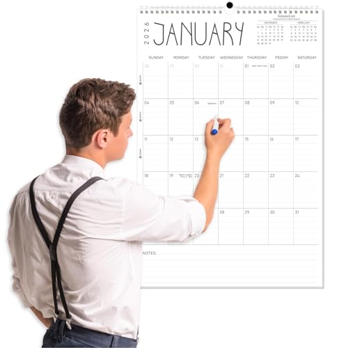 Guasslee Extra Large Wall Calendar 2026-2027,30"x20" Vertical Calendar 2026,18-Month Desk/Wall Planner from Jan. 2026 - Jun.2027,Monthly Hanging Planner Spiral Bound For School Home Office Organizing - size: 30"x20"