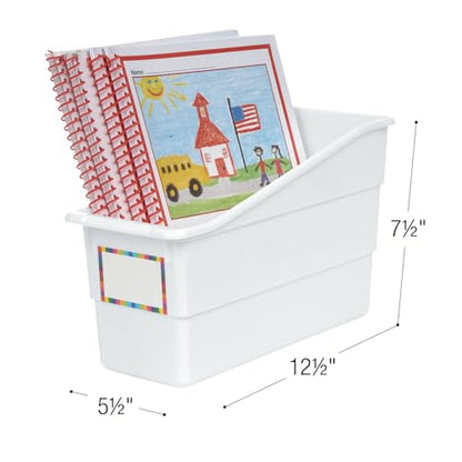 Really Good Stuff Durable Book & Binder Holders - 6 Pack - White - color: White