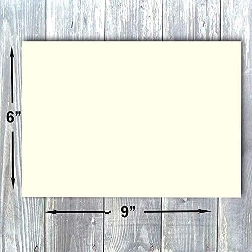 Hamilco Cream White Cardstock Paper 6x9 Blank Index Cards Card Stock 100lb Cover 100 Pack - size: 6" x 9"