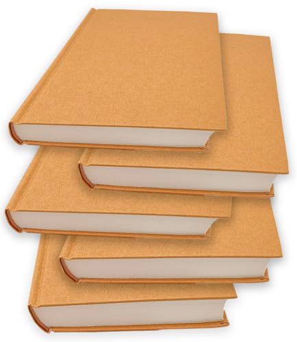 5.5x8.25 Sketch Book, Pack of 5, Each with 120 Sheets (100gsm), Hardcover Bound Sketch Notebook, Acid Free Blank Drawing Paper, Ideal for Kids & Adults, Kraft Cover