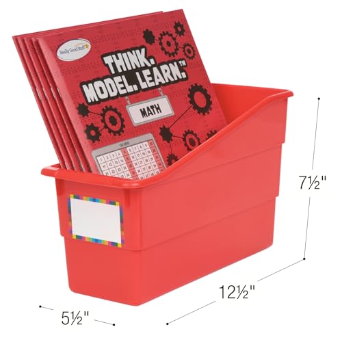Really Good Stuff Durable Book & Binder Holders - 6 Pack - Red - color: Red