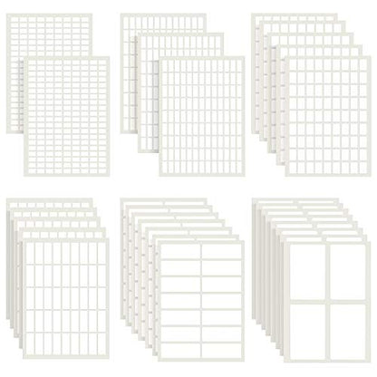 1723 Pieces Matte Labels Sticker Removable Rectangular Labels Writable Blank Adhesive Labels for Labeling and Organizing Small Items 6 Sizes Combination (White)