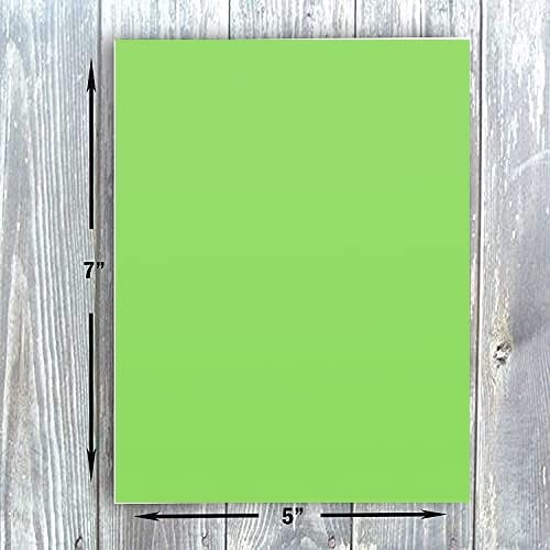 Hamilco Colored Scrapbook Cardstock Paper 5x7 Card Stock Paper 65 lb Cover 100 Pack (Green Apple) - color: Green Apple
