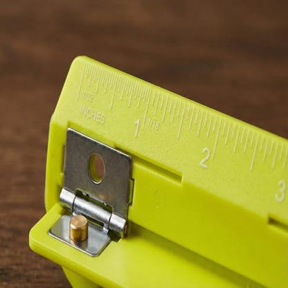 3 Hole Punch with Built-in 10-Inch Ruler, Portable ABS Plastic Paper Puncher with Stainless Steel Heads, 5 Sheet Capacity, Removable Chip Tray, Fits Standard 3 Ring Binders (Yellow) - color: Yellow