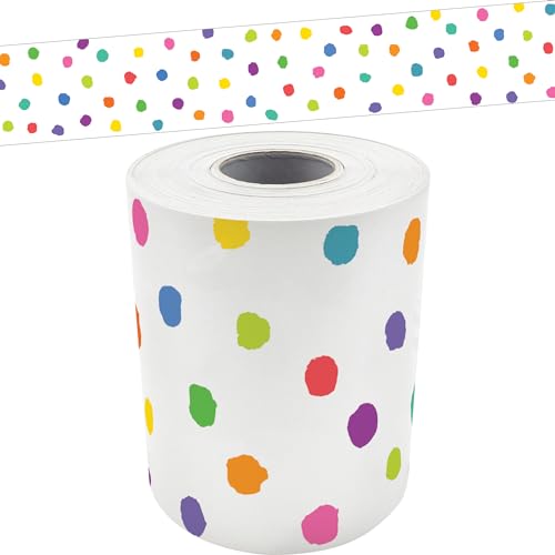 Teacher Created Resources Colorful Painted Dots Straight Rolled Border Trim - 50ft - Decorate Bulletin Boards, Walls, Desks, Windows, Doors, Lockers, Schools, Classrooms, Homeschool & Offices