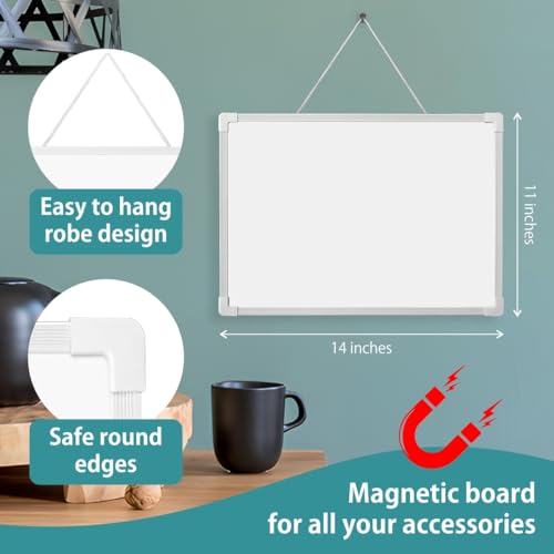 EXTRIC Dry Erase Board 11" x 14" – Magnetic, Double-Sided (Lined & Blank) Mini Whiteboard with Marker, Small Lap Board for Classroom, Homeschool - size: 11"W x 11"H