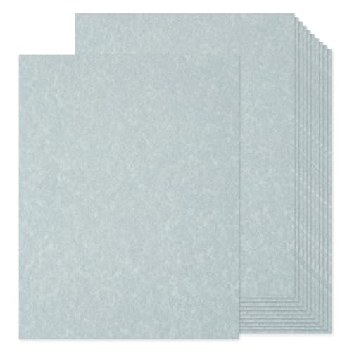 Goefun 100 Sheets Blue Parchment Cardstock, 65lb Cover (180 gsm) Light Blue Parchment Paper Sheets, Bluestone Blank Certificate Paper 8.5 x 11 for Printing, Invitations, Crafts, Business Cards - color: Blue