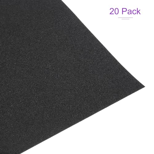 DMiotech 20 Pack Sanded Pastel Papers 11 x 8 Inch, Black Pastel Papers 160GSM Art Cardstock Papers for Artists Crayons Charcoal DIY Crafts - color: Black, size: 11 x 8 Inch