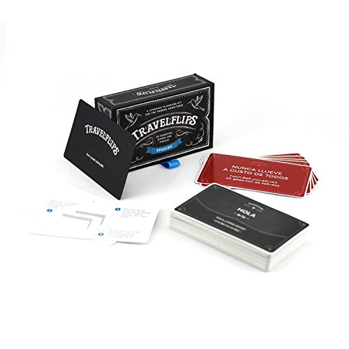 Spanish Flash Cards - Learn Spanish Language Vocabulary Words and Phrases - Basic Sentences for Beginners - Gift for Travelers, Kids, and Adults by Travelflips - style: Spanish