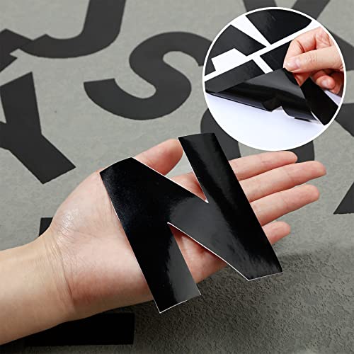 Panelee 145 Pcs 20 Sheets 4 Inch Large Letter Stickers for Bulletin Boards Alphabet Vinyl Letter Stickers Self Adhesive for Classroom Crafts Poster Board Mail Box Window Wall Door Home(Black) - color: Black