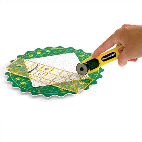 Omnigrid 360 Rotating Self-Healing Cutting Mat, 8 Inch Precision Fabric Cutting Mat with Durable Surface for Quilting, Sewing & Crafts - style: 8"