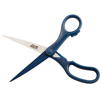 JAM PAPER Multi-Purpose Precision Scissors - 8 Inch - Navy Blue - Ergonomic Handle & Stainless Steel Blades - Sold Individually - color: Navy Blue, size: Standard (8 Inch)