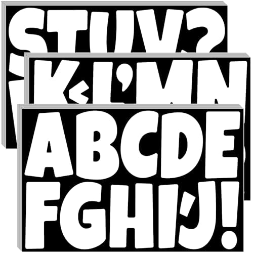 Bemeol 288 Piece Letter Stickers 24 Sheets 3 Inch Bulletin Board Letters for Classroom Self Adhesive Alphabet Poster Board Letters for School Classroom Wall Decor(White) - color: White, size: 3 Inch