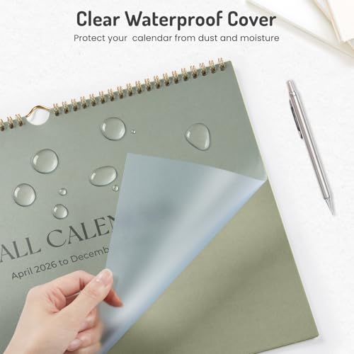 2026 Calendar, Forvencer 21-Month Wall Calendar 2026, Apr 2026 - Dec 2027, 14" x 11" Large Monthly Planner Calendars with Notes Section & Stickers, Ruled Block, Spiral Binding Hanging for Home Office - color: Sleek