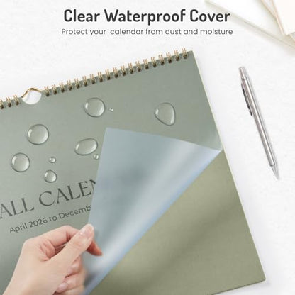 2026 Calendar, Forvencer 21-Month Wall Calendar 2026, Apr 2026 - Dec 2027, 14" x 11" Large Monthly Planner Calendars with Notes Section & Stickers, Ruled Block, Spiral Binding Hanging for Home Office - color: Sleek