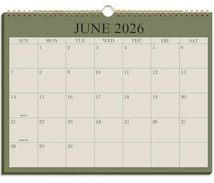 2026-2027 Calendar - Wall Calendar 2026-2027 from July 2026 Until December 2027,18 Months Calendar with Premium Paper, Twin-Wire Binding & Hanging Hook, 8.5" x 11", Green - color: Cyan, size: 8.5" x 11"