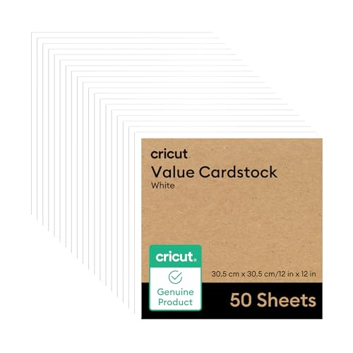 Cricut® Value Cardstock, White - 12 in x 12 in (50 Sheets) - color: White