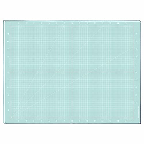 GLASSBOARD STUDIO Aqua Glass Craft Mat (13.5x18in) - Magnetic, Heat & Scratch Resistant, Stain-Proof for Crafting, Cutting, Painting, Mixed Media Artwork - Grid & Angle Lines, Non-Slip Feet - color: Aqua, size: 13.5"L x 18"W