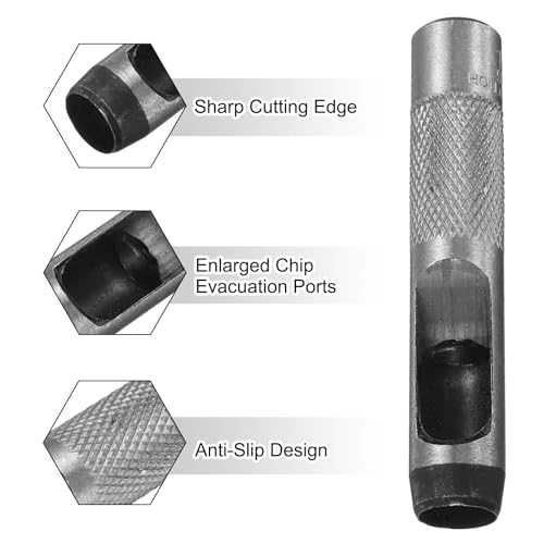 HARFINGTON 2pcs Leather Round Hole Punch, 14mm Hollow Hole Puncher Cutter Carbon Steel Circle Hole Punching Cutting Tool for Belt/DIY Leather Craft - size: 14mm