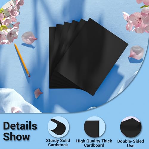 Cardstock Paper, Black Cardstock 8.5x11, 120 Sheets Card Stock, 200GSM Thick Printer Paper 8.5x11, Black Blank Card Stock Paper for Greeting Cards, DIY Cards, Wedding Invitation, Postcards - color: Black, size: 8.5x11 IN-120 Sheets