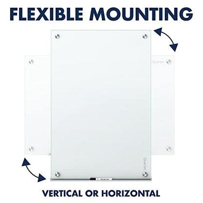 Quartet Dry Erase Board, Magnetic Whiteboard 3' x 2', Glass Board for Wall, Infinity, White (G3624NMW) - color: White, size: 36"W x 24"H