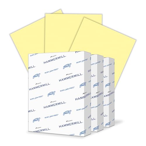 Hammermill 20 lb Canary Printer Paper, 8.5 x 11-3 Ream (1,500 Sheets) - Made in The USA, Pastel - color: Yellow, size: 3 Ream | 1500 Sheets, style: Letter (8.5x11)