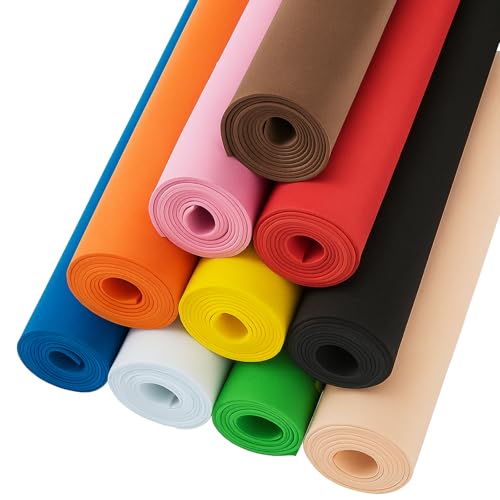 Do²ping 10 Colors Eva Foam Sheets roll, 2mm 10PCS EVA Craft Foam 49''x13.5'' High Density 86kg/m3 for Halloween Cosplay DIY Project (10PCS 10 Colors) - color: Ten Colors, size: Thickness 2mm