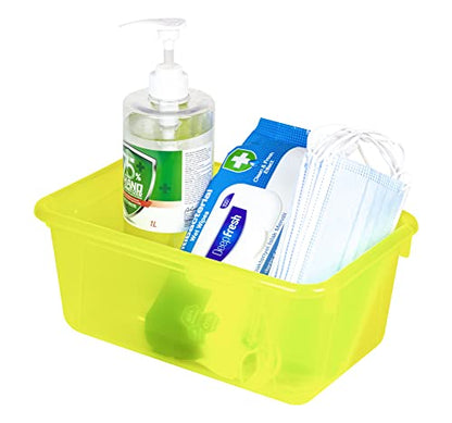 Storex Small Cubby Bin, 12.2 x 7.8 x 5.1 Inches, Candy Yellow, 5-Pack (62476U05C) - color: Tint Yellow, style: Bin Only